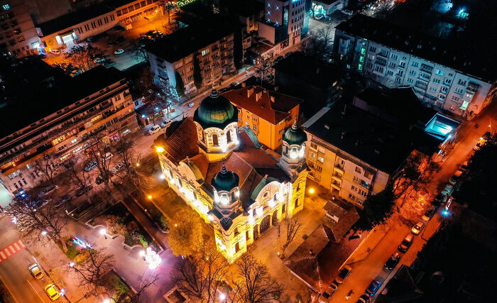 Bird's Eye View Of My Hometown In Winter