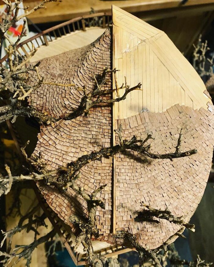 24 Photos Of Tiny Treehouses Handcrafted Within Bonsai Trees By The Late Dave Creek