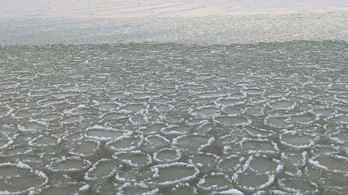 Lake Michigan In Limbo Between Frozen And Unfrozen