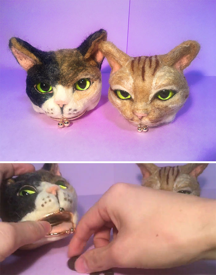 Japanese-Artist-Weird-Felted-Cats-Technology-Sacocho