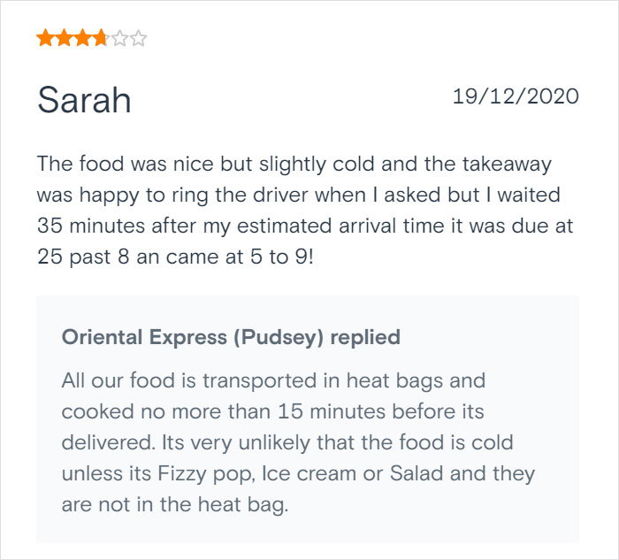 Chinese Takeaway Goes Viral For Its Savage Replies To Bad Customer Reviews