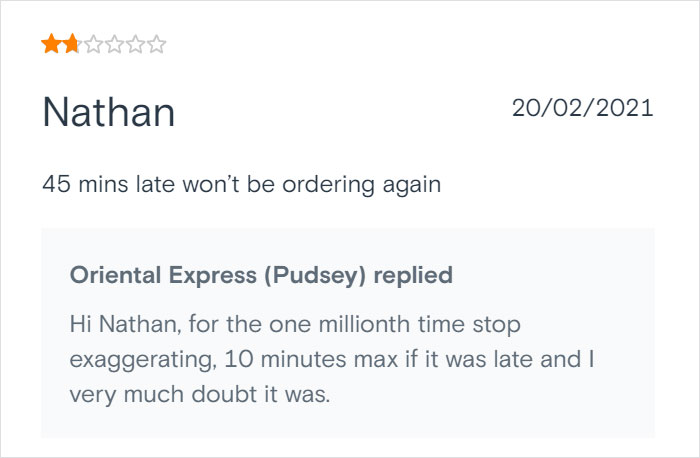 Chinese Takeaway Goes Viral For Its Savage Replies To Bad Customer Reviews Chinese Takeaway Goes Viral For Its Savage Replies To Bad Customer Reviews