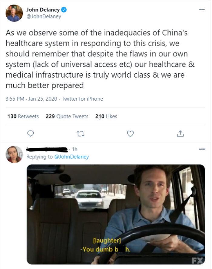 "(Us) Healthcare & Medical Infrastructure Is Truly World Class & We Are Much Better Prepared"