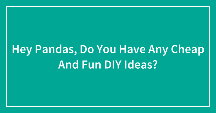 Hey Pandas, Do You Have Any Cheap And Fun DIY Ideas? (Closed)