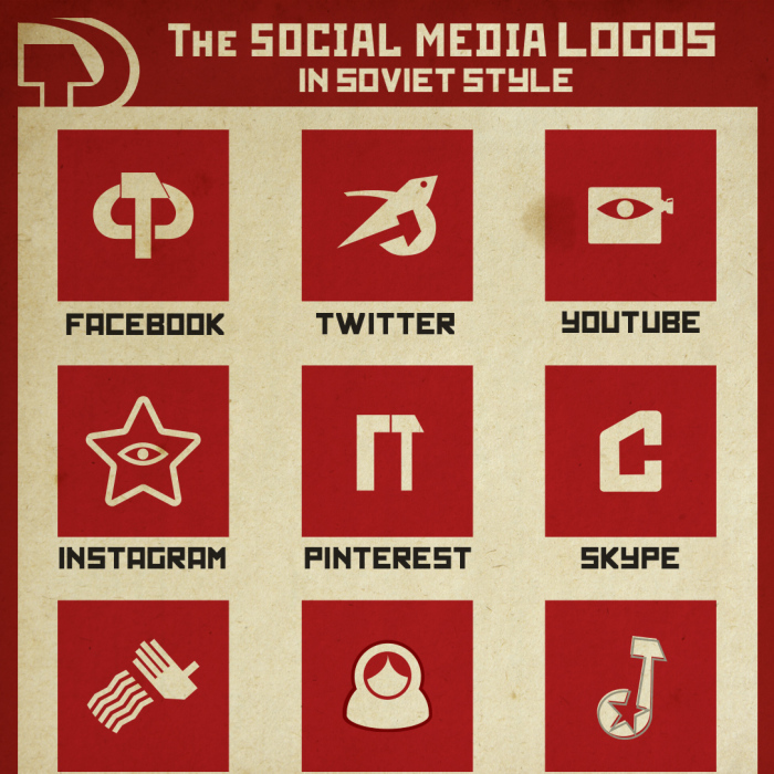 I Re-Imagined Social Media Logos In Soviet Style