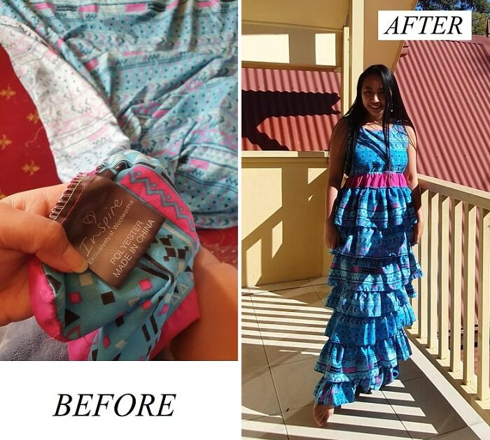I Upcycled Old Duvet Cover, And Turn Them Into Fashionable Dresses I Upcycled Old Duvet Cover, And Turn Them Into Fashionable Dresses