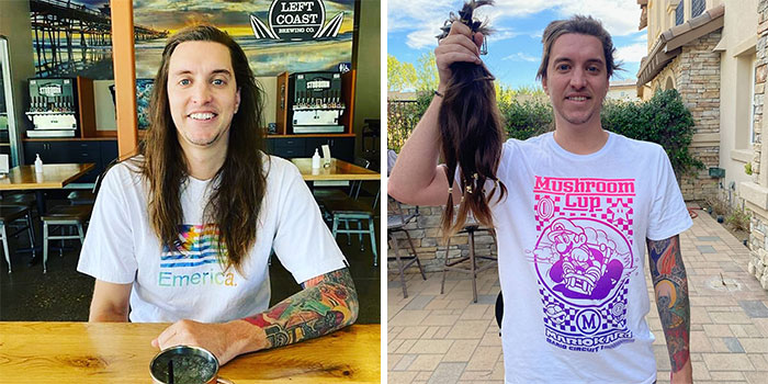 Haven't Been To The Barber Since October Of 2017. Today I Donated 19 Inches Of Hair To Wigs For Kids