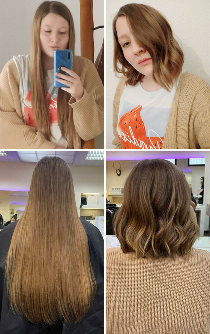 Took Your Guy's Advice And Went For A Lob + Balayage And I Love It. Haven't Had Hair This Short For 10 Years. Also Gonna Donate What Was Cut Off