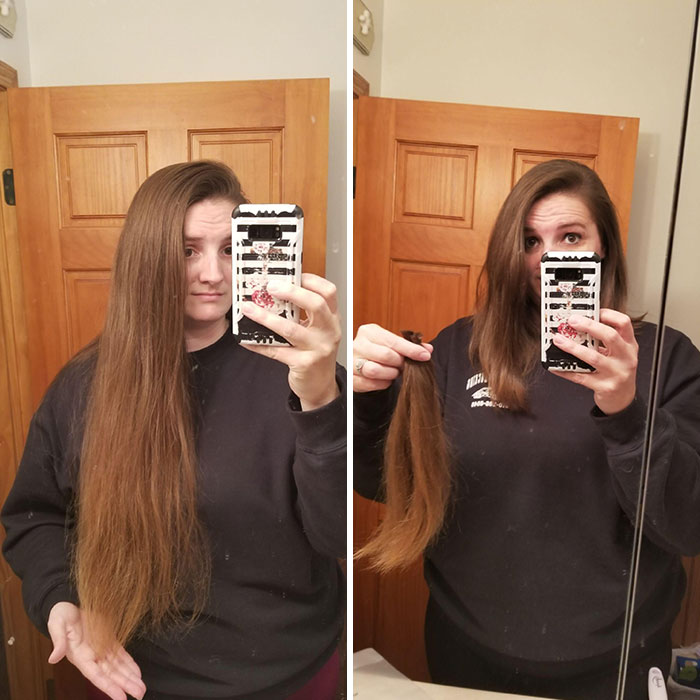 After Chopping 12 Inches Yesterday I Will Be Donating And Learning What To Do With A Lack Of Length