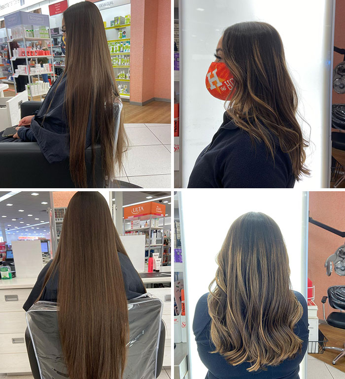 She Got A Whole Foot Cut Off And Also A Natural Balayage. Don’t Worry She’s Donating All The Hair We Cut Off