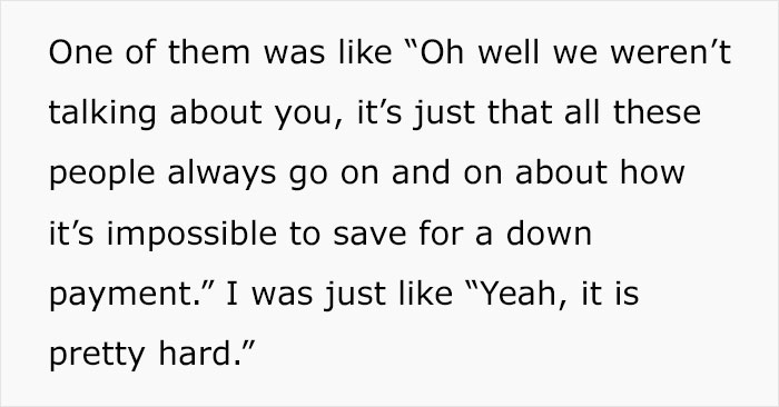 Arrogant Colleagues Call Those Who Rent In Their 30s 'Failures', So This Person Made Things Awkward By Calling Them Out Arrogant Colleagues Call Those Who Rent In Their 30s 'Failures', So This Person Made Things Awkward By Calling Them Out