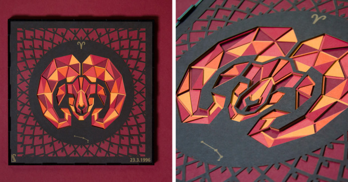I Made A Paper Cut Illustration For Each Of The Zodiacs