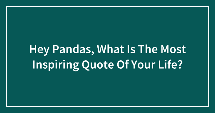 Hey Pandas, What Is The Most Inspiring Quote Of Your Life? (Closed)