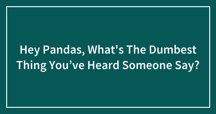 Hey Pandas, What’s The Dumbest Thing You’ve Heard Someone Say? (Closed)