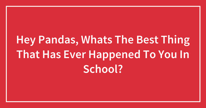 Hey Pandas, Whats The Best Thing That Has Ever Happened To You In School? (Closed)