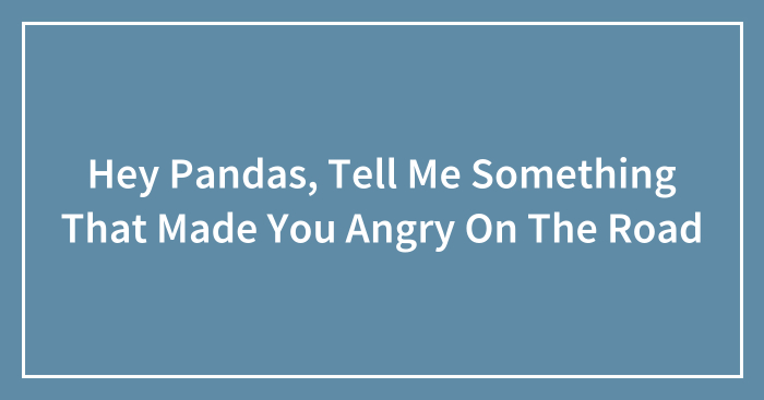 Hey Pandas, Tell Me Something That Made You Angry On The Road (Closed)