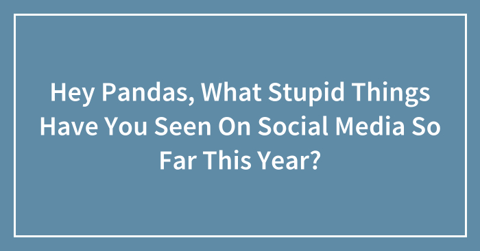 Hey Pandas, What Stupid Things Have You Seen On Social Media So Far This Year? (Closed)