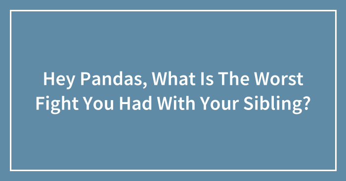Hey Pandas, What Is The Worst Fight You Had With Your Sibling? (Closed)