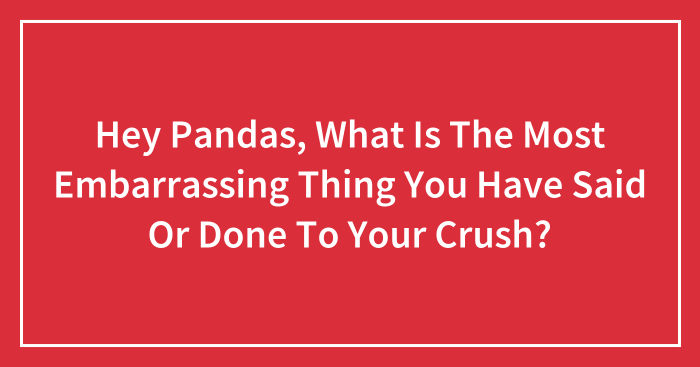 Hey Pandas, What Is The Most Embarrassing Thing You Have Said Or Done To Your Crush? (Closed)