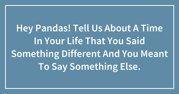 Hey Pandas! Tell Us About A Time In Your Life That You Said Something Different And You Meant To Say Something Else.