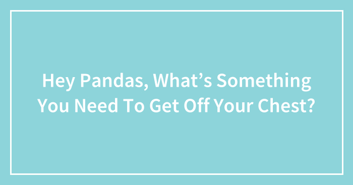 Hey Pandas, What’s Something You Need To Get Off Your Chest? (Closed)