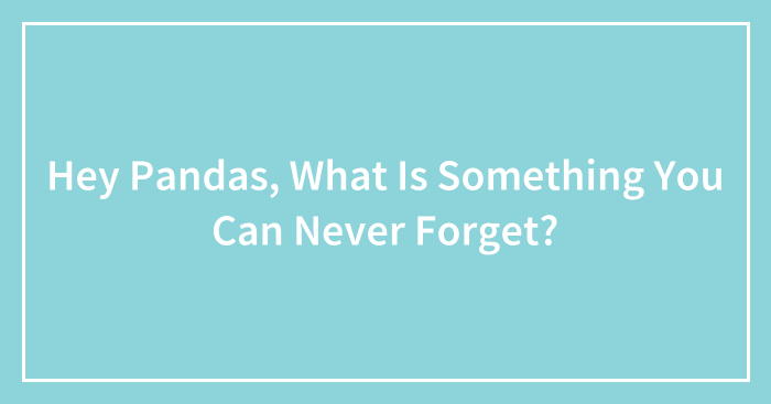Hey Pandas, What Is Something You Can Never Forget? (Closed)