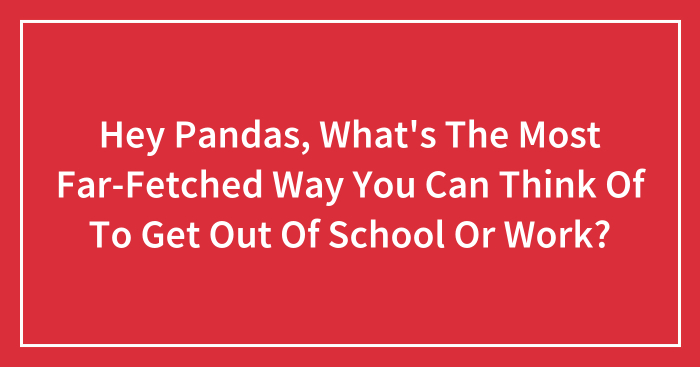 Hey Pandas, What’s The Most Far-Fetched Way You Can Think Of To Get Out Of School Or Work? (Closed)