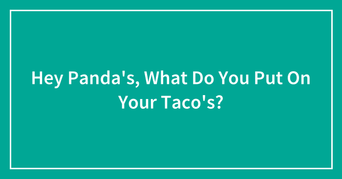 Hey Panda’s, What Do You Put On Your Taco’s?