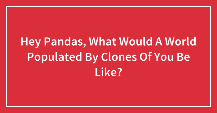 Hey Pandas, What Would A World Populated By Clones Of You Be Like? (Closed)