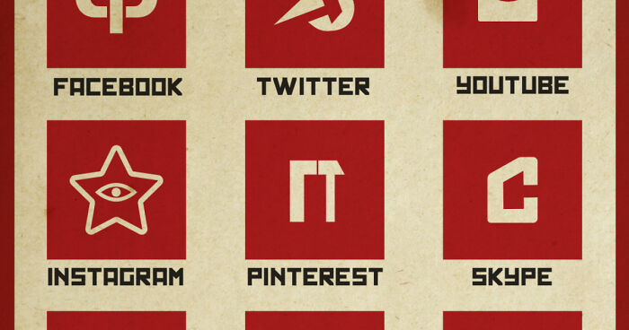 I Re-Imagined Social Media Logos In Soviet Style