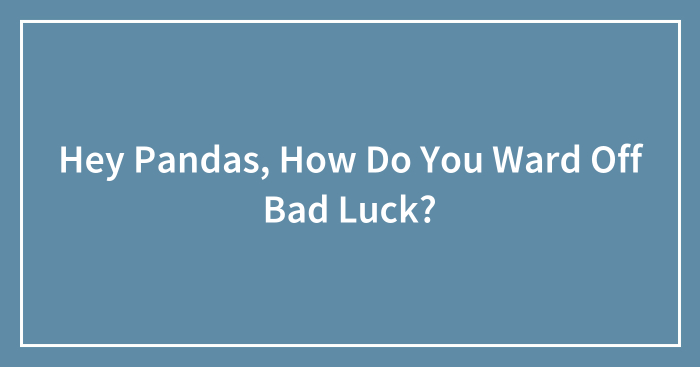 Hey Pandas, How Do You Ward Off Bad Luck? (Closed)