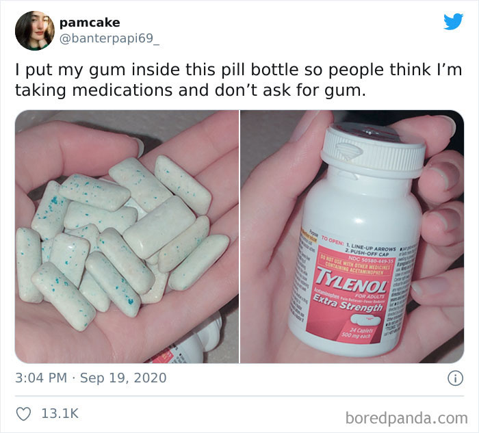 Store Your Gum In Your Pill Bottle So People Don't Ask You For Gum