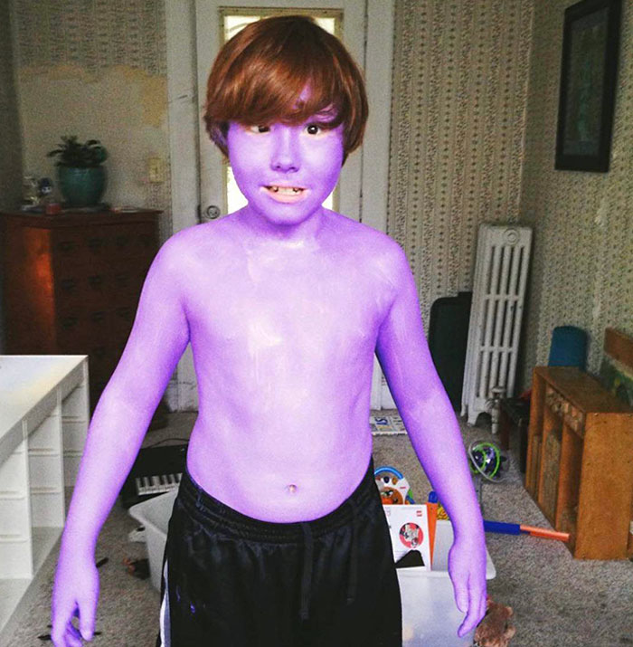 I Come Home From Work To My Purple Son, Painted By My Daughter