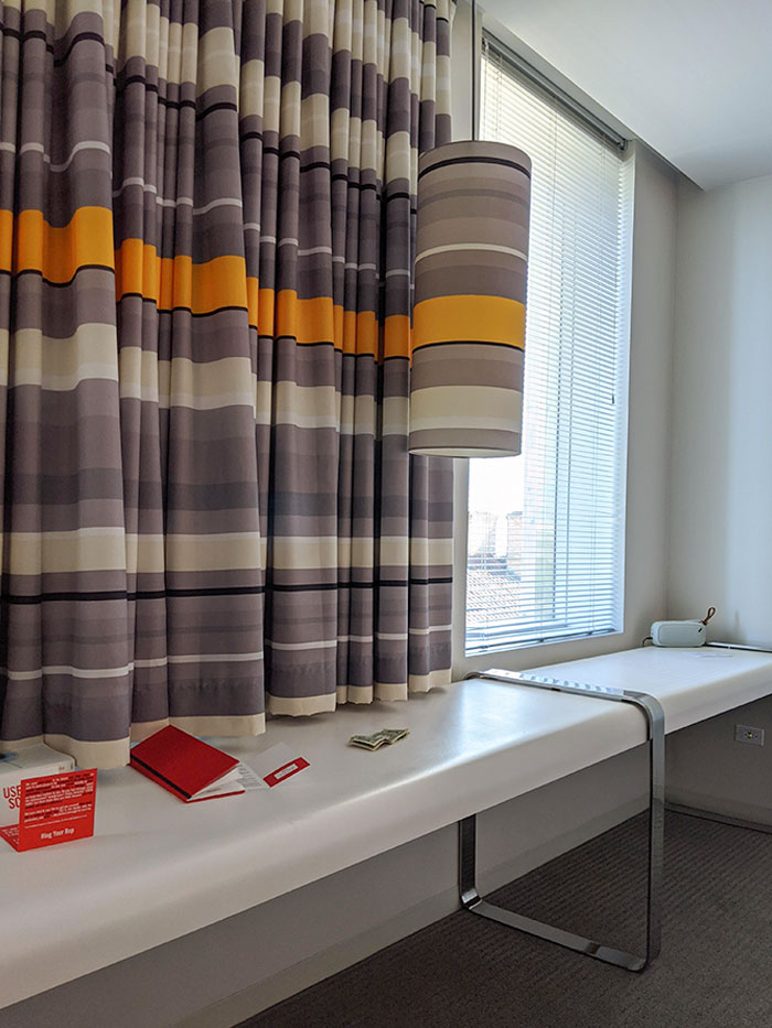 The Matching Curtains And Light Fixture At My Hotel