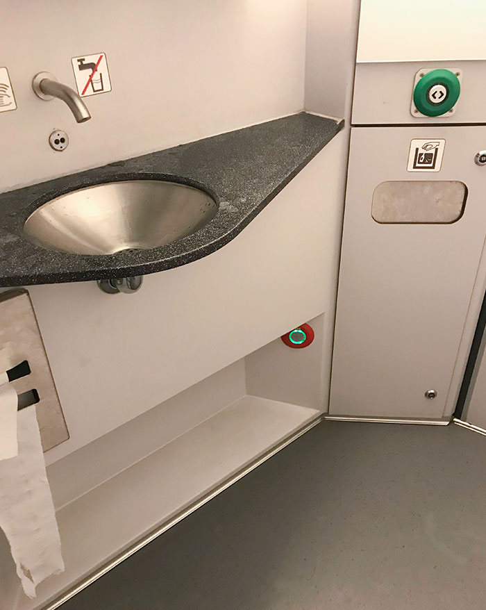 In Belgian Train’s Toilets, There Is An SOS Button Close To The Ground In Case People Fall And Can’t Get Up
