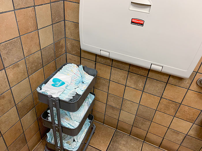 My Chick-Fil-A Has Diapers And Wipes Near The Changing Table - In The Men’s Room