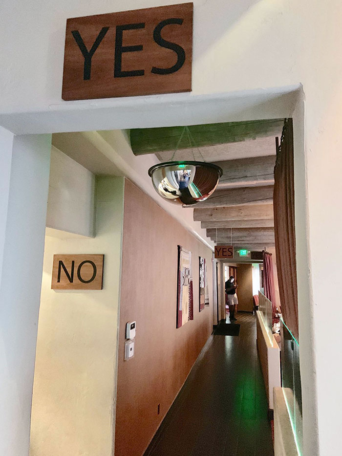 This Restaurant Has Signs That Help Show You The Way To The Restrooms