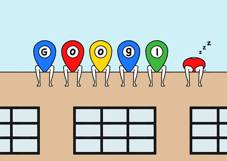 The Pins At Googl(E) - The Pins Sometimes Hang Out On The Rooftop.