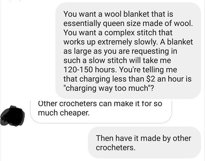 Person Shares How She Shut Down This Annoying Choosing Beggar Who Wanted To Pay $15 For A $400 Blanket Person Shares How She Shut Down This Annoying Choosing Beggar Who Wanted To Pay $15 For A $400 Blanket