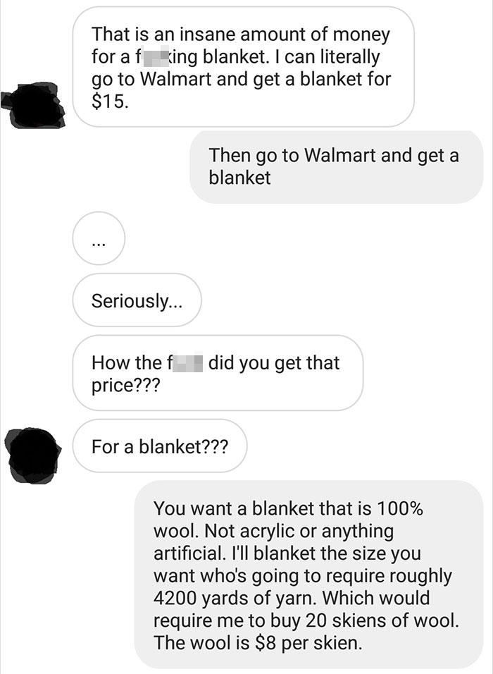 Person Shares How She Shut Down This Annoying Choosing Beggar Who Wanted To Pay $15 For A $400 Blanket Person Shares How She Shut Down This Annoying Choosing Beggar Who Wanted To Pay $15 For A $400 Blanket