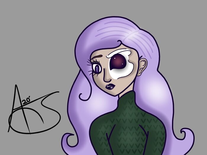 I Tried To Draw A Half Skeleton Girl, And I Think It Turned Out Well.