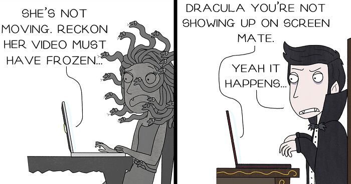 I Illustrated The Struggles These 10 Fictional Characters Would Have Attending Zoom Calls