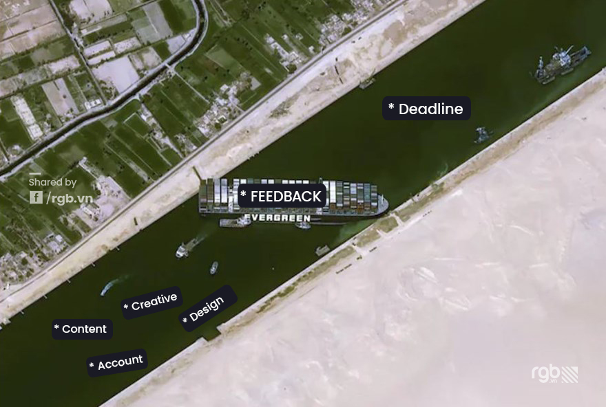 Huge Container Ship Stuck In Suez Canel Inspired Us To Make Memes About Our Agency Life