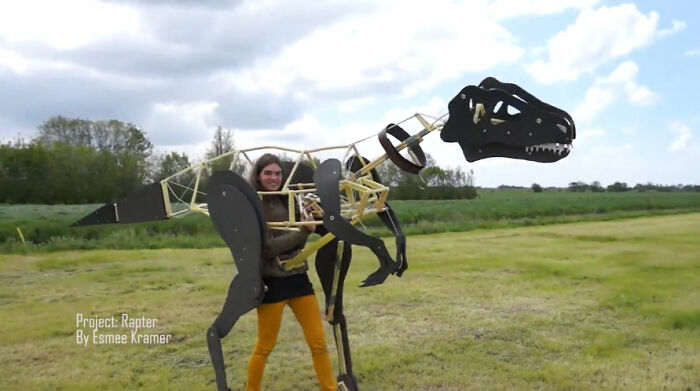 I Built A Dinosaur Costume Of Pvc Pipes And Foam. Thought I'd Share It Here