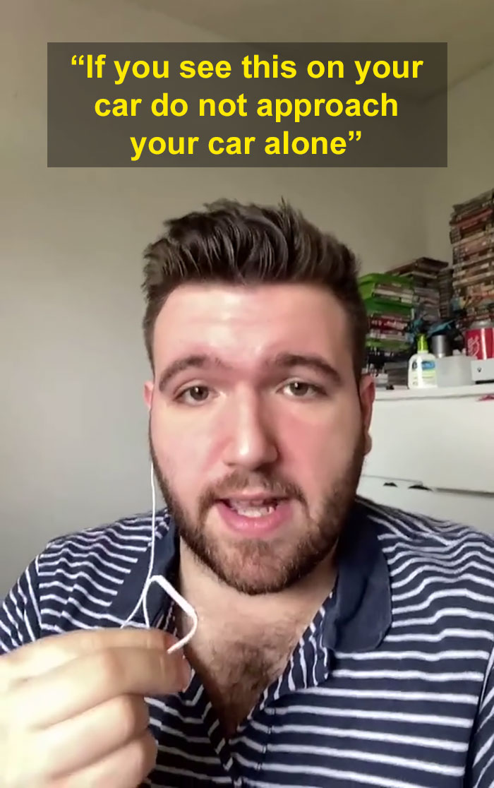 Woman Finds A Bizarre Wire Left On This Car's Door, Another Man Explains That This Means Nothing Good, Goes Viral