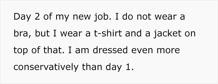 Woman Doesn't Wear A Bra At Work Despite Her Coworkers Complaining, Asks If She's Being A Jerk Woman Doesn't Wear A Bra At Work Despite Her Coworkers Complaining, Asks If She's Being A Jerk