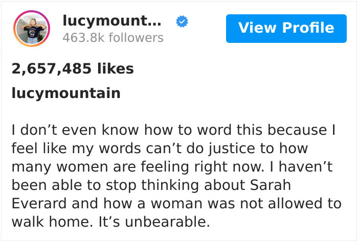 Not All Men But Almost All Women: Post About Women’s Safety Concerns In Response To Sarah Everard’s Tragedy Goes Viral