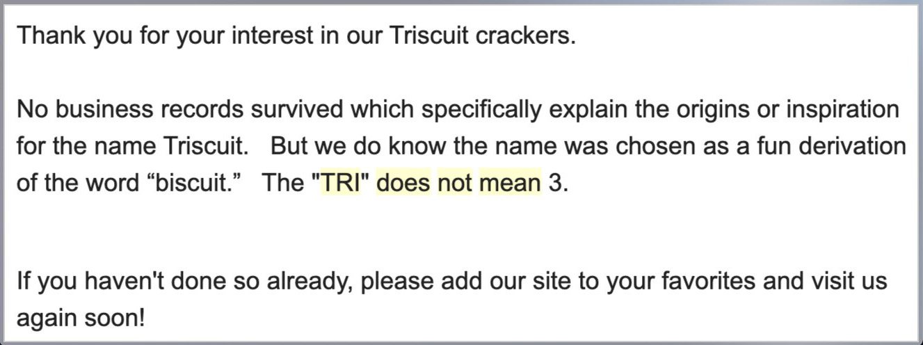 Cracker Brand &ldquo;Triscuit&rdquo; Rewarded Man For Explaining The Real Meaning Of Its Name