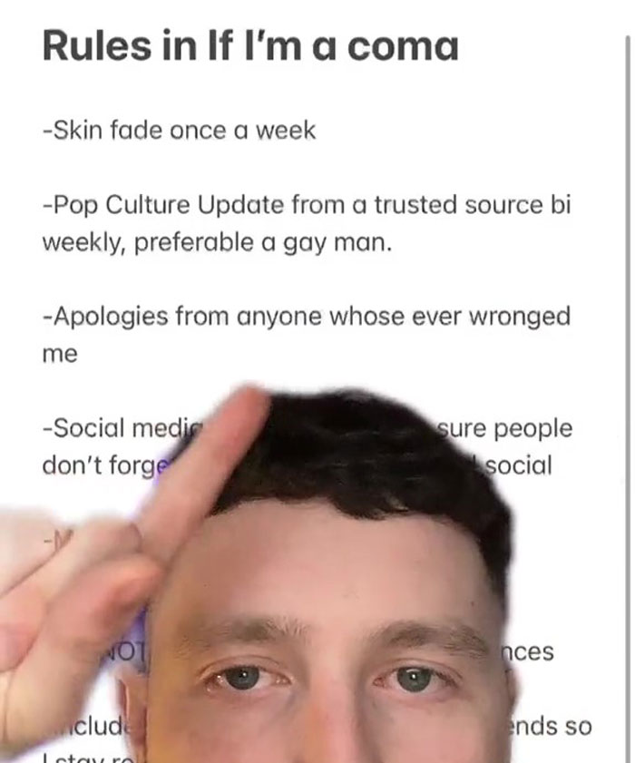 People Are Cracking Up At This Guy&rsquo;s List Of Rules For People To Follow In Case He&rsquo;s Ever In A Coma