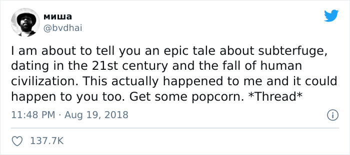 Guy Shares A Viral Story Of A Tinder Date Going Bad As The Same Woman Tricked Dozens Of Men Guy Shares A Viral Story Of A Tinder Date Going Bad As The Same Woman Tricked Dozens Of Men